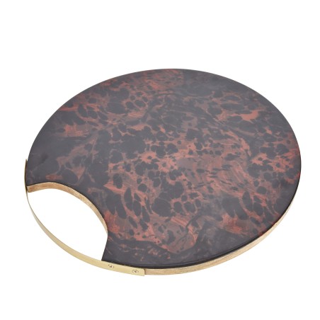 Artesà Round Serving Board with Tortoise Shell Resin Finish