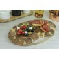 Artesà Large Oval Acacia Wood Serving Board with Brass Handle