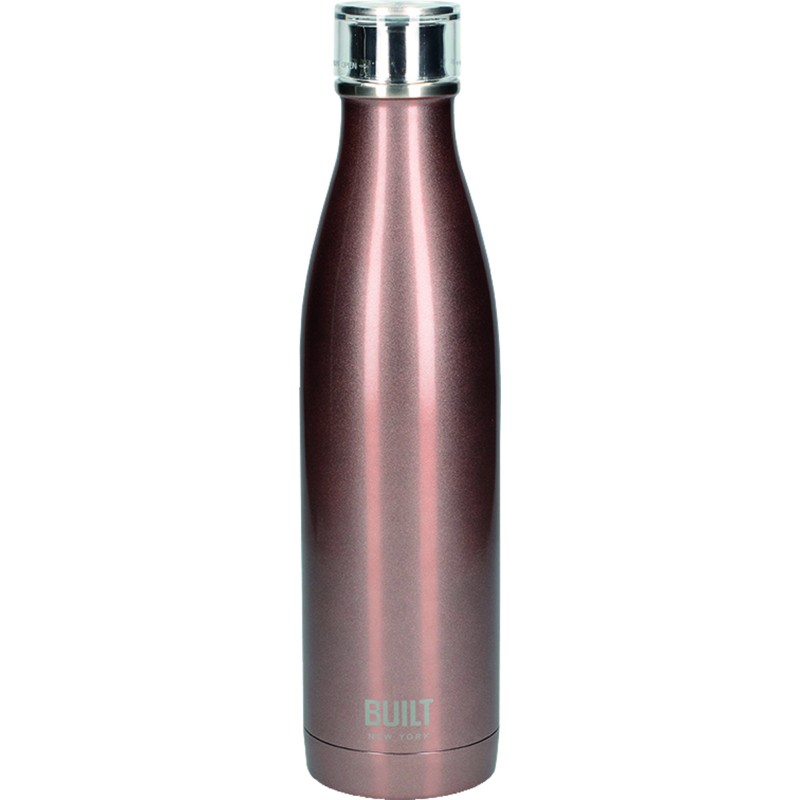 Built 740ml Double Walled Stainless Steel Water Bottle Rose Gold