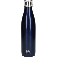 Built 740ml Double Walled Stainless Steel Water Bottle Midnight Blue