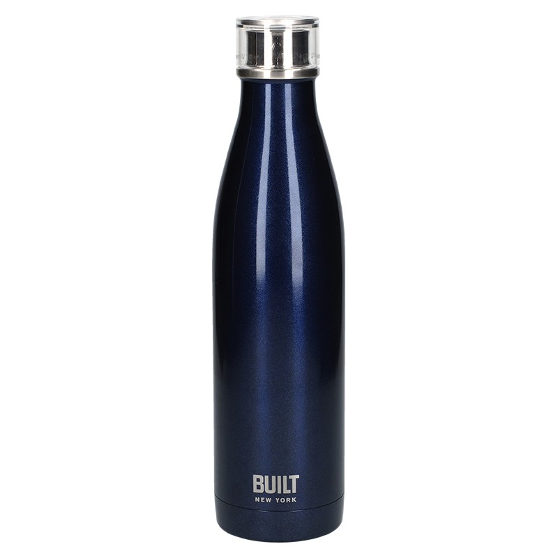 Built 740ml Double Walled Stainless Steel Water Bottle Midnight Blue