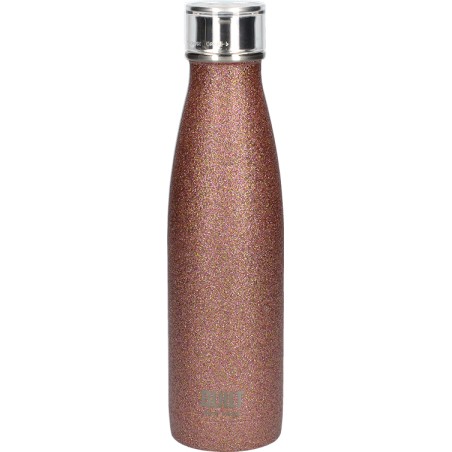 Built 500ml Double Walled Stainless Steel Water Bottle Rose Gold Glitter