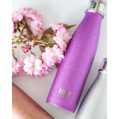 Built 500ml Double Walled Stainless Steel Water Bottle Purple Glitter