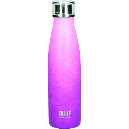 Built 500ml Double Walled Stainless Steel Water Bottle Pink and Purple Ombre