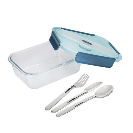 Built Retro Glass 900ml Lunch Box with Cutlery