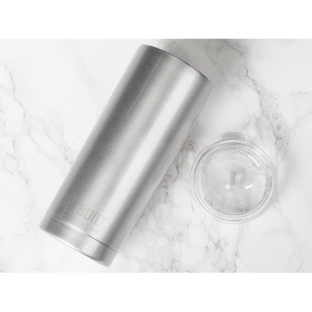 Built 590ml Double Walled Stainless Steel Travel Mug Silver