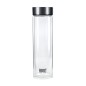 BUILT Tiempo Insulated Glass Water Bottle, Charcoal, 450ml