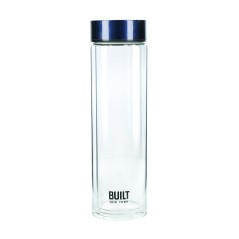 BUILT Tiempo Insulated Glass Water Bottle, Midnight Blue, 450ml