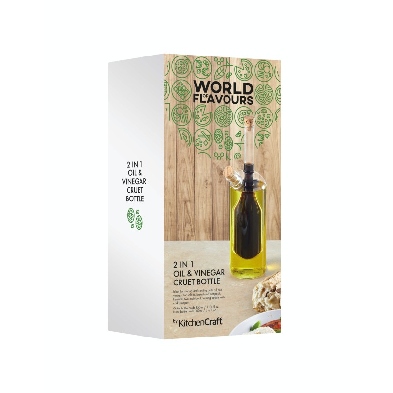 World of Flavours WFITSMODISP12 Bouteille pour huile ou vinaigrette 180 ml