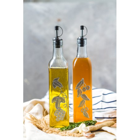 World of Flavours Italian Set of 2 Glass Oil and Vinegar Bottles