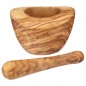 World of Flavours Italian Olive Wood Mortar and Pestle