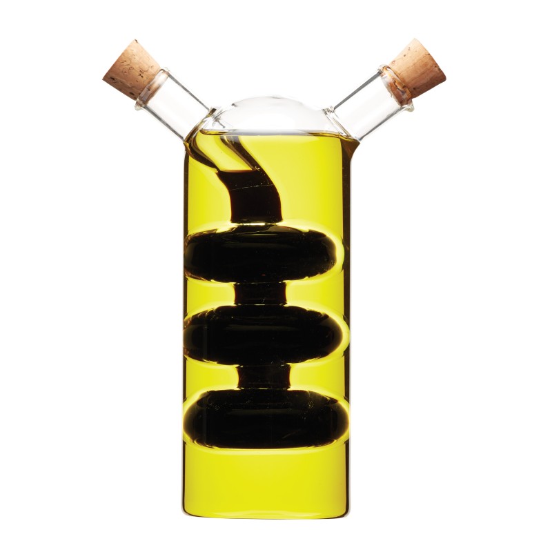 World of Flavours Italian Glass Dual Oil & Vinegar Cruet Bottle