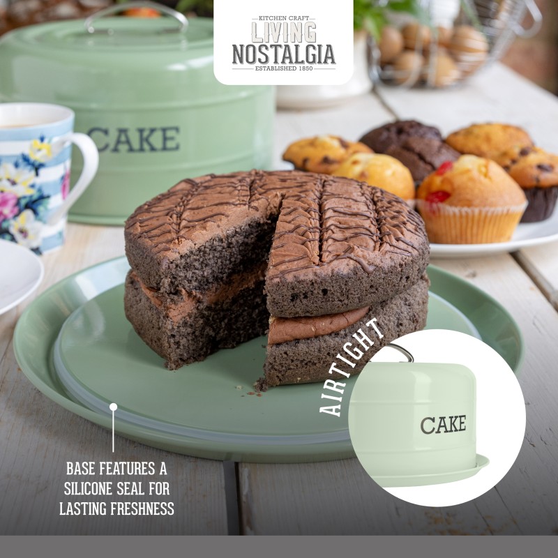 Living Nostalgia Sage Green Domed Cake Tin