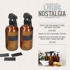 Living Nostalgia Set of 2 Refillable Glass Spray Bottles