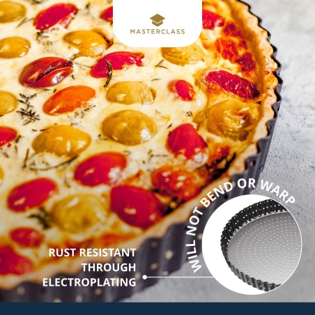 MasterClass Crusty Bake Non-stick Fluted Round 25cm Quiche Tin