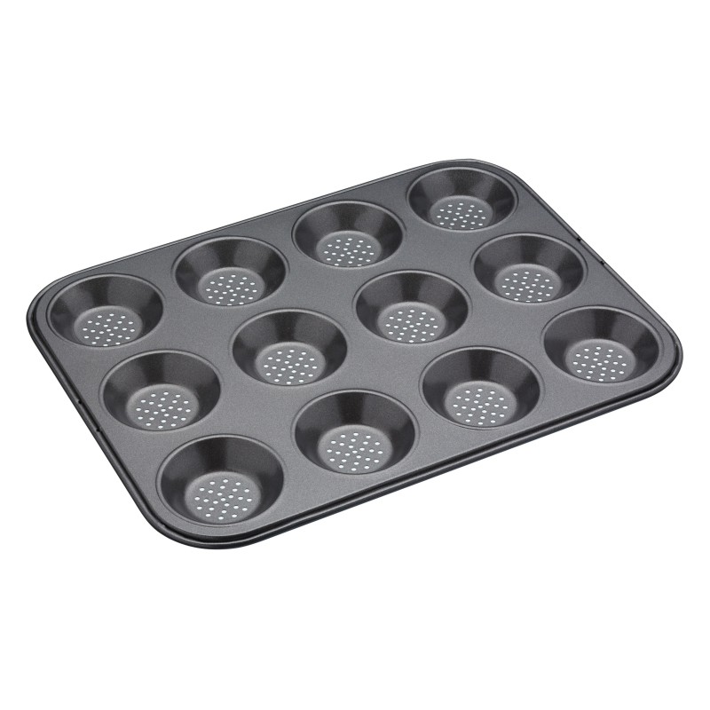 MasterClass Crusty Bake Non-Stick 12 Hole Shallow Baking Pan