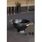 MasterClass 24cm Stainless Steel Matt Black and Brass Colander