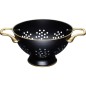 MasterClass 24cm Stainless Steel Matt Black and Brass Colander