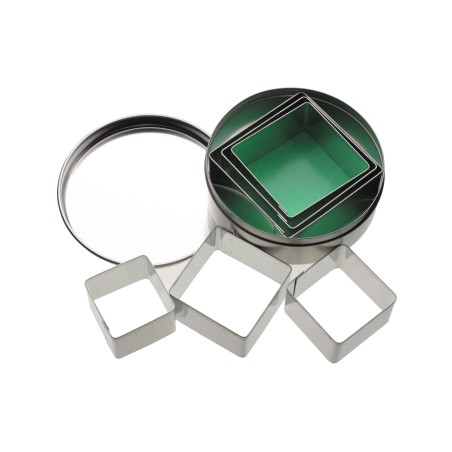 KitchenCraft 6 Square Cookie Cutters With Metal Storage Tin