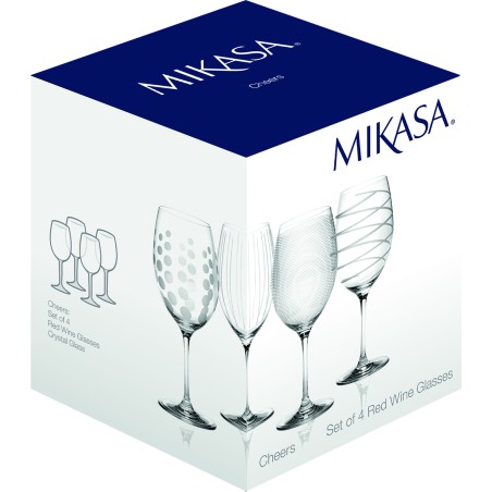 Mikasa Cheers Set Of 4 Red Wine Glasses