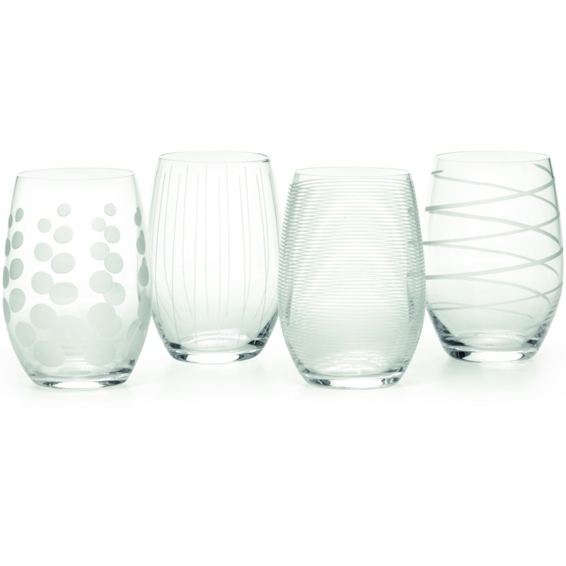 Mikasa Cheers Set Of 4 Stemless Wine Glasses