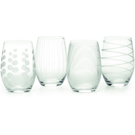 Mikasa Cheers Set Of 4 Stemless Wine Glasses