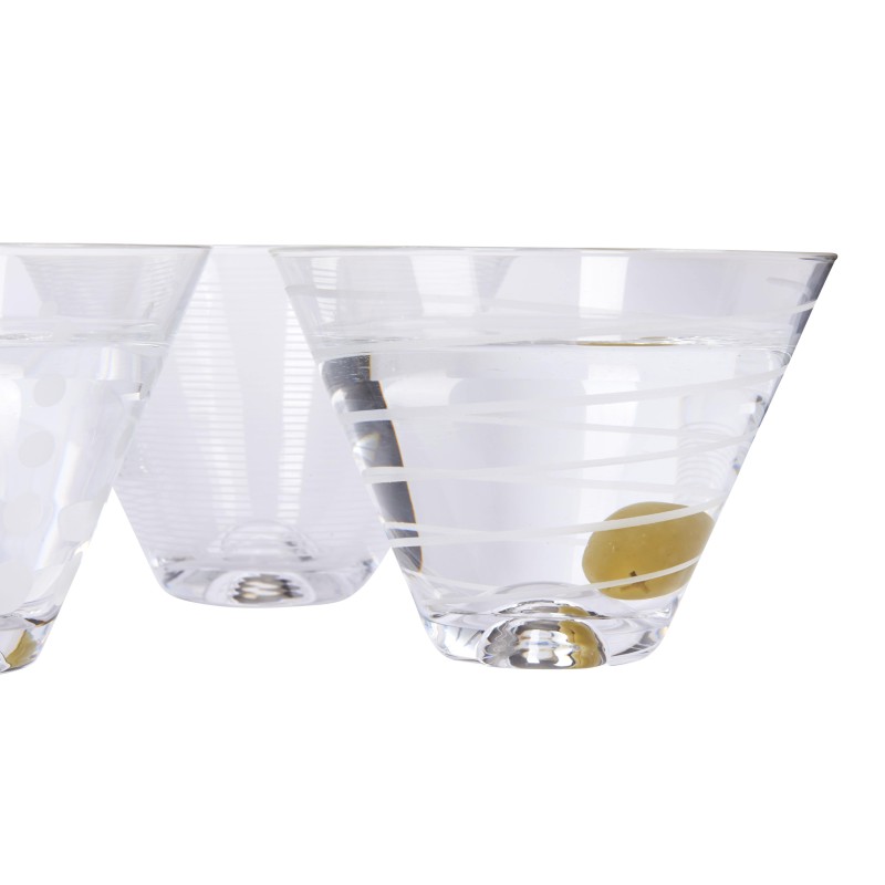 Cheers® Set of 4 Stemless Martini Glasses