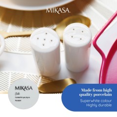 Mikasa Chalk Porcelain Salt and Pepper Shakers, 8cm, White