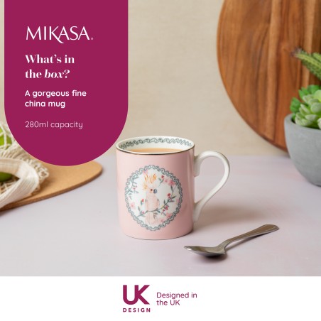 Mikasa Cockatoo Straight-Sided Porcelain Mug, 280ml