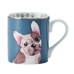 Mikasa French Bulldog Straight-Sided Porcelain Mug, 280ml