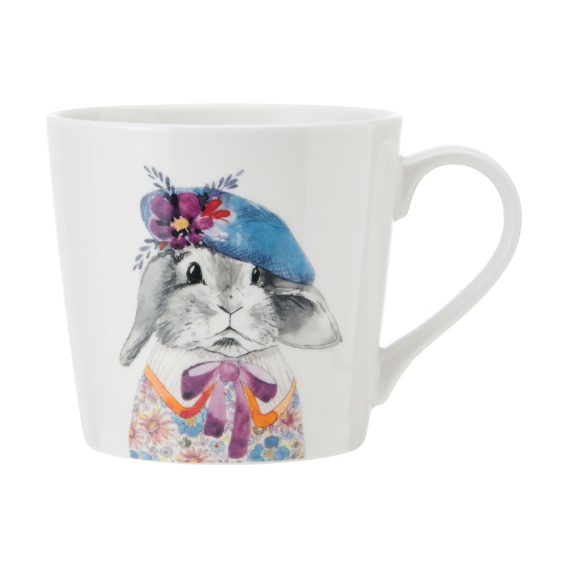 Mikasa Tipperleyhill Rabbit Print Porcelain Mug, 380ml