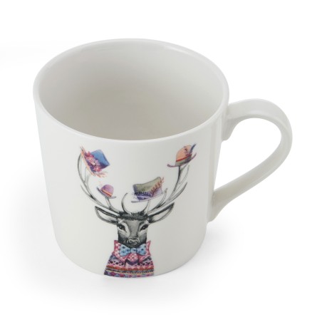 Mikasa Tipperleyhill Stag Print Porcelain Mug, 380ml