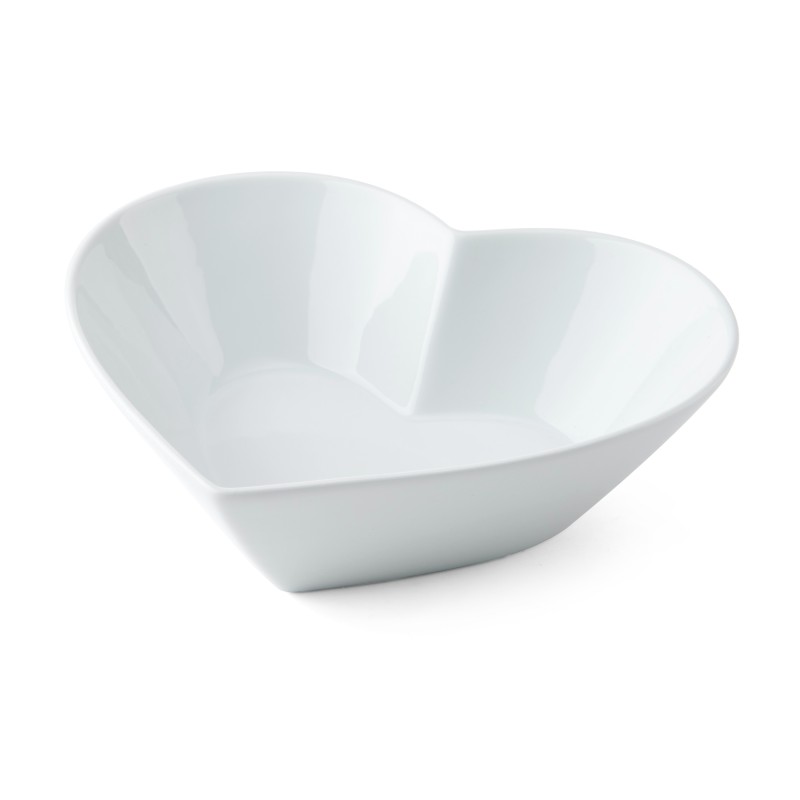 Mikasa Chalk Porcelain Heart Large Serving Bowl, 21cm, White