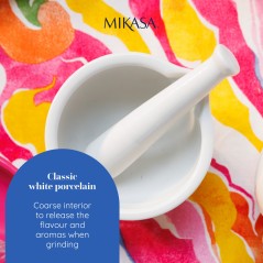 Mikasa Chalk Porcelain Pestle and Mortar, White