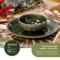 Mikasa Jardin 12-Piece Stoneware Dinner Set, Green