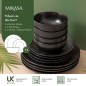 Mikasa Jardin Midnight 12-Piece Stoneware Dinner Set, Black