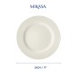 Mikasa Cranborne 4-Piece Stoneware Dinner Plate Set, 27cm, Cream