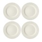 Mikasa Cranborne 4-Piece Stoneware Dinner Plate Set, 27cm, Cream