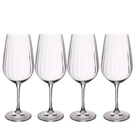 Mikasa Treviso 4-Piece Crystal Red Wine Glass Set, 600ml