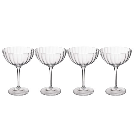 Mikasa Treviso 4-Piece Crystal Coupe Glass Set, 300ml