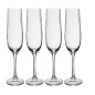 Mikasa Treviso 4-Piece Crystal Flute Glass Set, 190ml