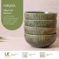 Mikasa Jardin Stoneware 4-Piece Cereal Bowl Set, 15cm, Green