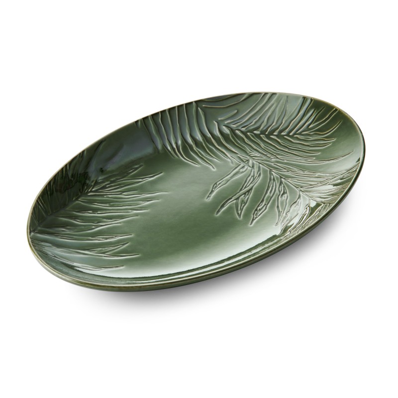 Mikasa Jardin Stoneware Oval Serving Platter, 36cm, Green