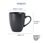 Mikasa Jardin Midnight 4-Piece Stoneware Mug Set, 420ml, Black