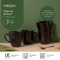 Mikasa Jardin Midnight 4-Piece Stoneware Mug Set, 420ml, Black