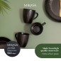 Mikasa Jardin Midnight 4-Piece Stoneware Mug Set, 420ml, Black