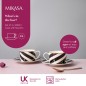 Mikasa Luxe Deco China Tea Cups and Saucers with Geometric Stripe, Set of 2, 200ml