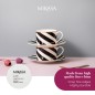 Mikasa Luxe Deco China Tea Cups and Saucers with Geometric Stripe, Set of 2, 200ml