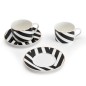 Mikasa Luxe Deco China Tea Cups and Saucers with Geometric Stripe, Set of 2, 200ml