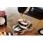 Mikasa Luxe Deco China Espresso Cups and Saucers with Geometric Stripe, Set of 2, 100ml